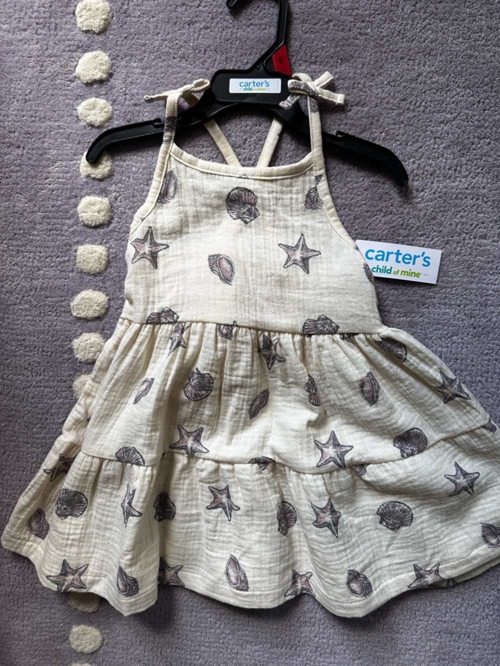 Carter's Cream Seashell & Starfish Tiered Sundress
